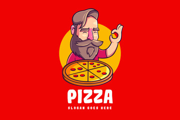Pizza Cartoon Mascot Logo