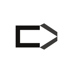 flat arrow icon negative space