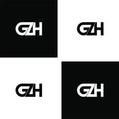 gzh letter original monogram logo design set