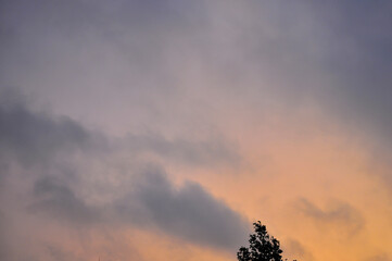 Fototapeta na wymiar Sunset, sky and clouds