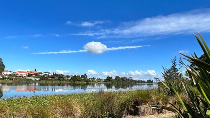Strange cloud over Hamilton lake 