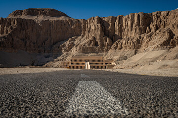 Landmarks in Luxor Egypt. Hatsepsut's temple in valley of kings in Luxor.