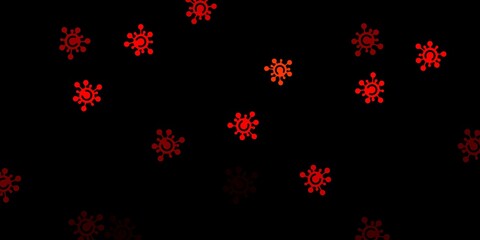 Dark red, yellow vector texture with disease symbols.