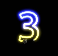 Neon Ukraine Lights Themed Characters Number 3