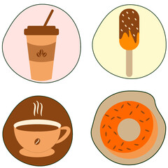 Food and beverage Icon Flat Illustration Vector