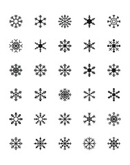Snowflake Icon Set 30 isolated on white background