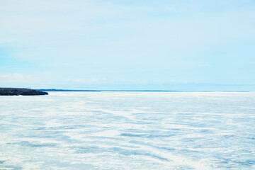 Frozen great lake ice formations