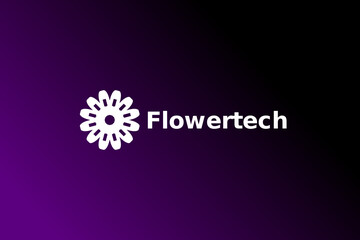 tech flower startup modern logo design