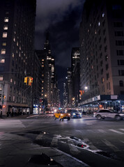 Fototapeta na wymiar Avenue of The Americas Corner at Night. New York