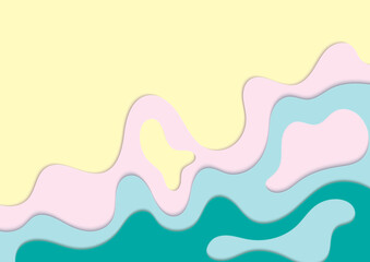 Paper cut curve Vector Abstract Background in multicolor. Abstract bright paper art backdrop for kids.
