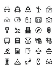 Travel Icon Set 30 isolated on white background