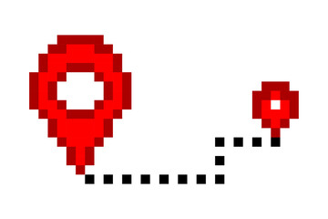 Obraz premium Pixel pin, great design for any purposes. Location pin sign. Vector illustration. stock image.