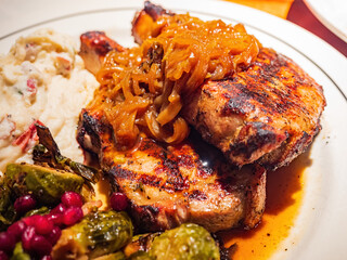 Close up shot of fried pork chop