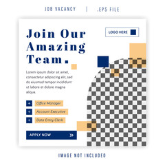 We Are Hiring, Job Vacancy, Join Us Social Media Post And Instagram Template Premium Vector
