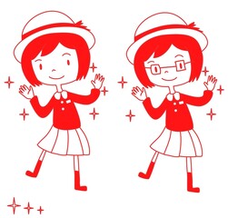 手洗いした後にポーズをとる子供