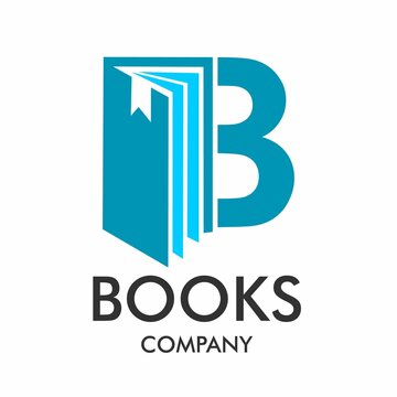 Books letter logo design template illustration. suitable for education, app, mobile, multimedia, brand, collage, student, technology. this is font b
