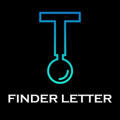 Finder letter logo template illsutration. suitable for connect, network, web, digital, navigator, brand, mobile, app, technology, identity, company. This is letter with font t