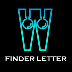 Finder letter logo template illsutration. suitable for connect, network, web, digital, navigator, brand, mobile, app, technology, identity, company. This is letter with font w