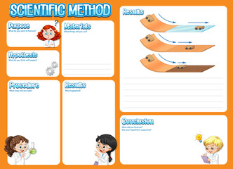 Fototapeta na wymiar The science method worksheet for children