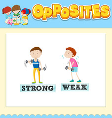 Opposite words for strong and weak