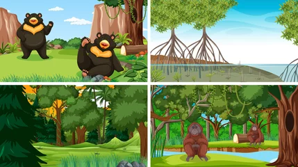 Scene with wild animals in the forest © blueringmedia