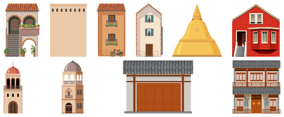 Different designs of buildings around the world