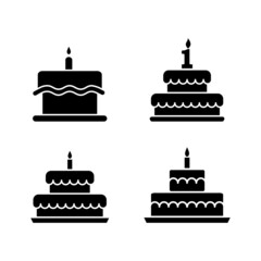 Birth Cake Icon Vector Design Template.