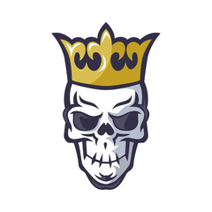 Skull and Crown logo vector design template.