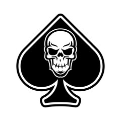 Skull and Spades logo Vector Design Template.