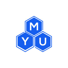 Obraz premium MYU letter logo design on White background. MYU creative initials letter logo concept. MYU letter design. 