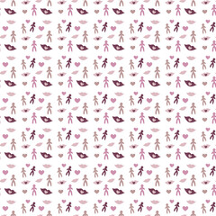 Pattern with lips and men