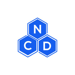 Obraz premium NCD letter logo design on White background. NCD creative initials letter logo concept. NCD letter design. 