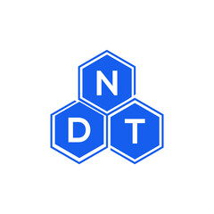 Obraz premium NDT letter logo design on White background. NDT creative initials letter logo concept. NDT letter design. 