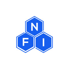 NFI letter logo design on White background. NFI creative initials letter logo concept. NFI letter design. 
