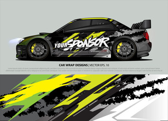 Race car wrap design vector for vehicle vinyl sticker and automotive decal livery
