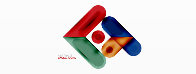 Square and circle minimal abstract background. Vector illustration for wallpaper banner background