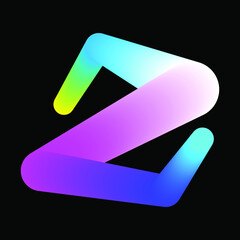Z letter colorful elegant glow
