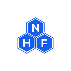 NHF letter logo design on White background. NHF creative initials letter logo concept. NHF letter design. 