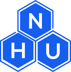 NHU letter logo design on White background. NHU creative initials letter logo concept. NHU letter design. 