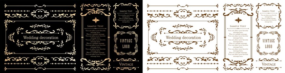 春の植物モチーフのフレームセット。ビンテージフラワー。装飾デザイン。流行りのあしらい	
