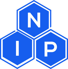 NIP letter logo design on White background. NIP creative initials letter logo concept. NIP letter design 