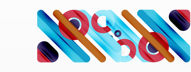 Lines geometric background. Stripes and rings composition business template for wallpaper, banner, background or landing