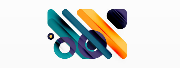 Creative geometric wallpaper. Minimal lines and circles background