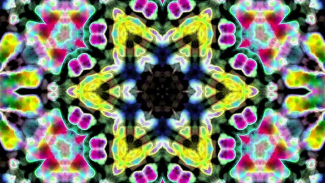 Colorful mandala rotation abstract background abstract animation
