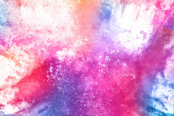 abstract powder splatted background. Colorful powder explosion on white background. Colored cloud. Colorful dust explode. 