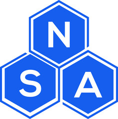 NSA letter logo design on White background. NSA creative initials letter logo concept. NSA letter design. 