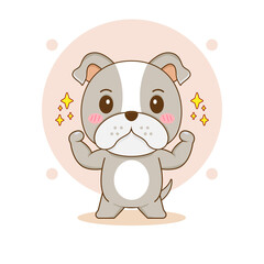 Cute bulldog cartoon character
