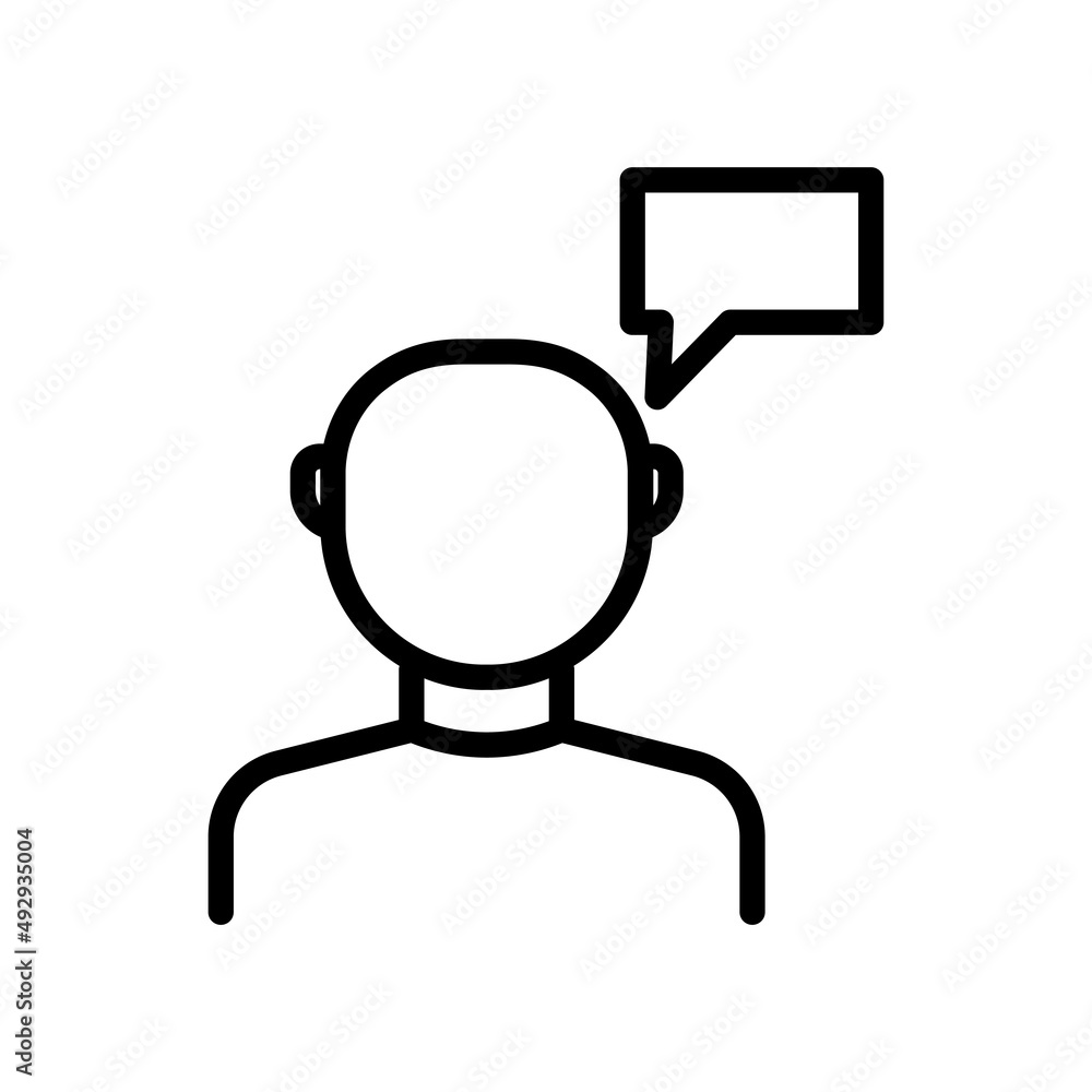 Poster customer chat icon. people with chat. line icon style. suitable for customer relationship management