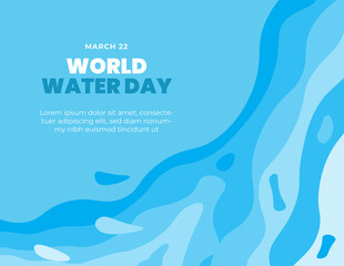 World water day banner, 22 march earth blue drop, vector illustration background