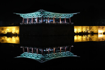 Donggung Palace and Wolji Pond, Silla, Gyeongju, korea, asia